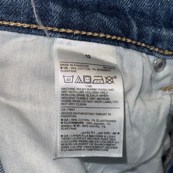 Old Navy Curvy Sky Hi Straight Jeans Womens 12 Blue Secret Slim Extra High Rise - Picture 10 of 10